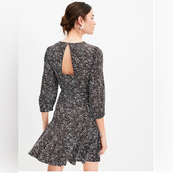 LOFT Dotted Godet Mini Flare Dress size XXL NWT - Picture 4 of 15